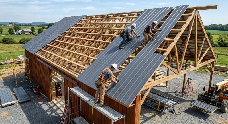 Barn Roof Installation in Milford, MI